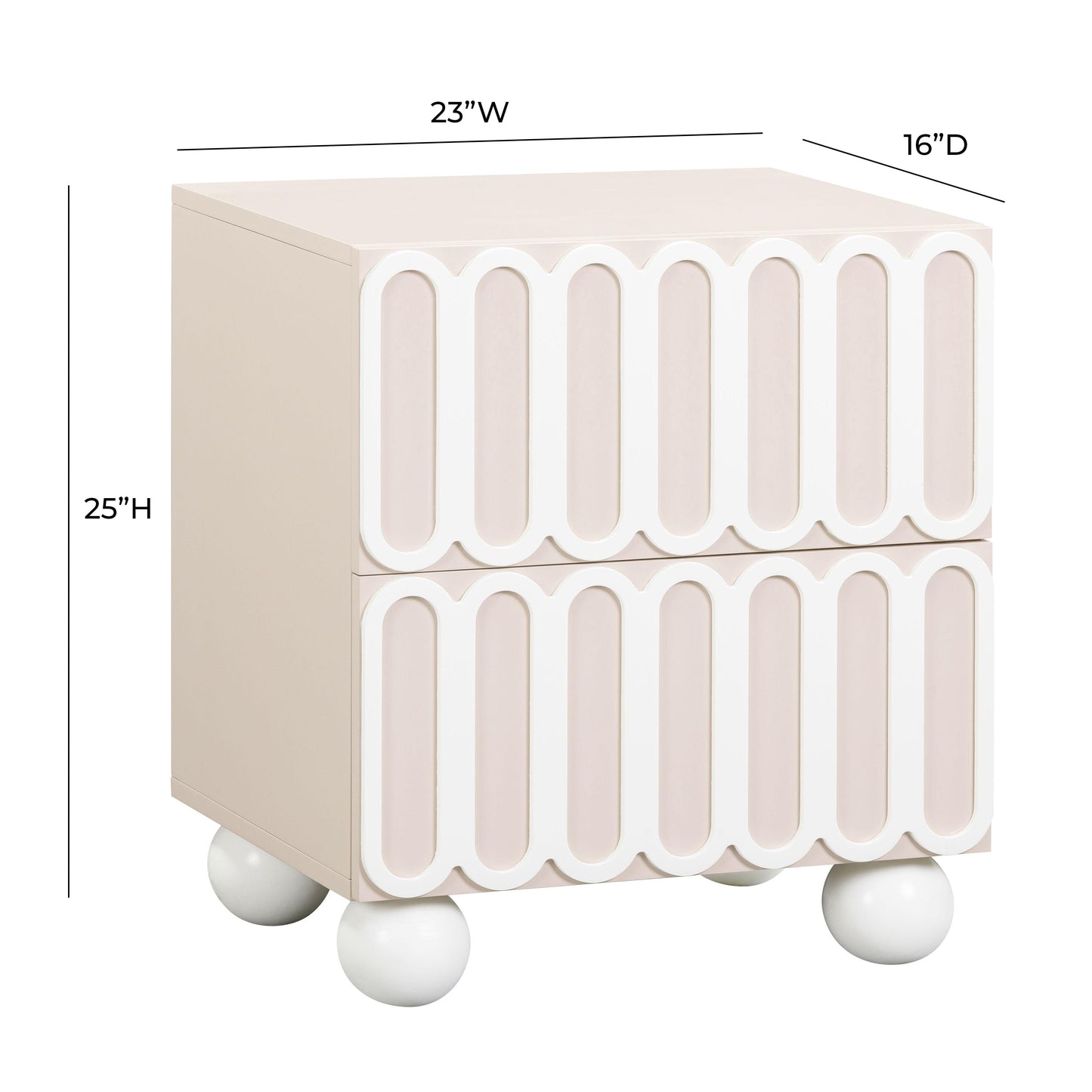 Tori 23 Motif 2 Drawer Nightstand by TOV B54374