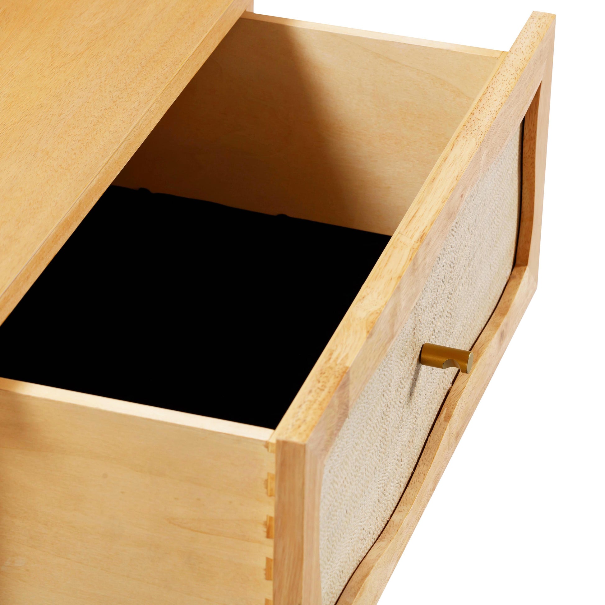 Grappa 22 Wood Raffia Wavy 2 Drawer Nightstand by TOV B54344