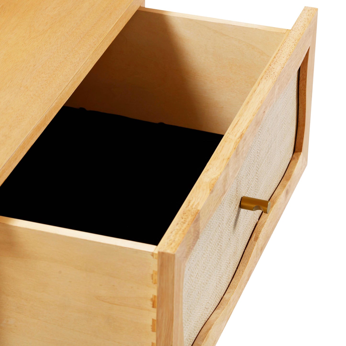 Grappa 22 Wood Raffia Wavy 2 Drawer Nightstand by TOV B54520