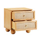 Grappa 22 Wood Raffia Wavy 2 Drawer Nightstand by TOV B54344