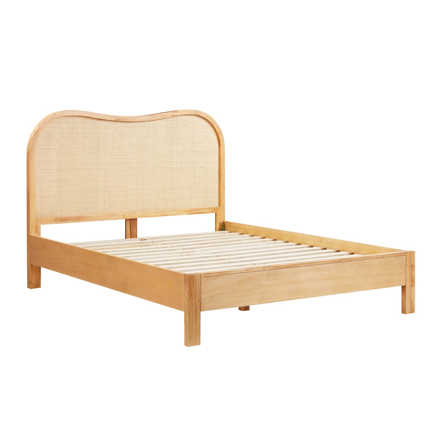 Grappa Natural Wood Raffia Bed by TOV B54347