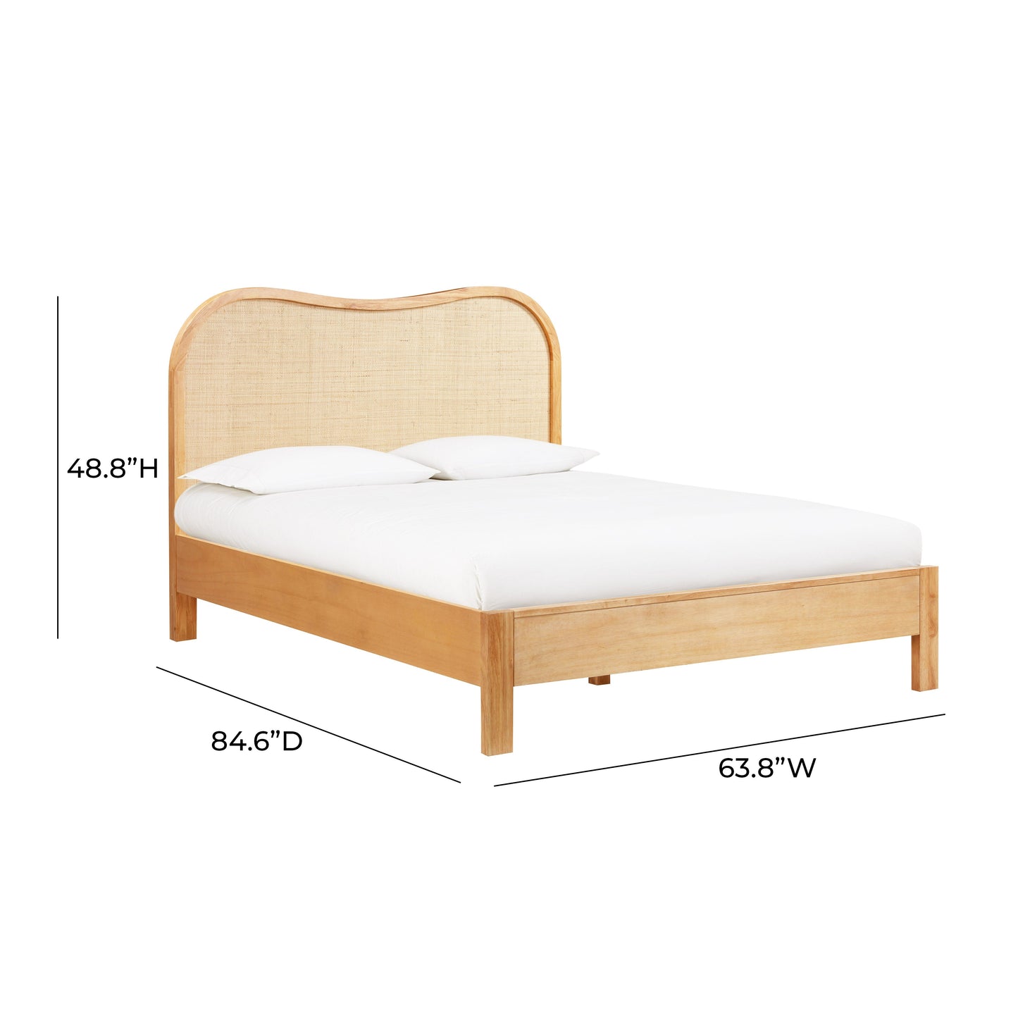 Grappa Natural Wood Raffia Bed by TOV B54347