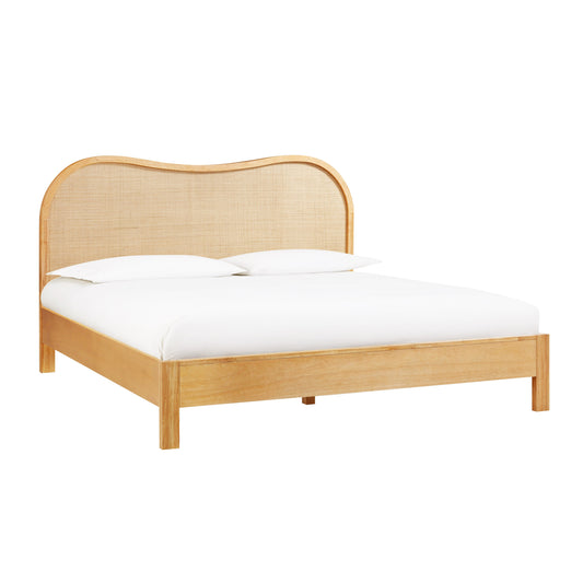 Grappa Natural Wood Raffia Bed by TOV B54347