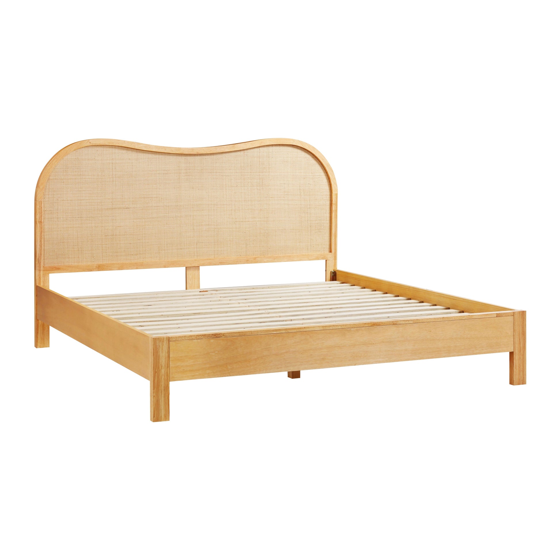 Grappa Natural Wood Raffia Bed by TOV B54347
