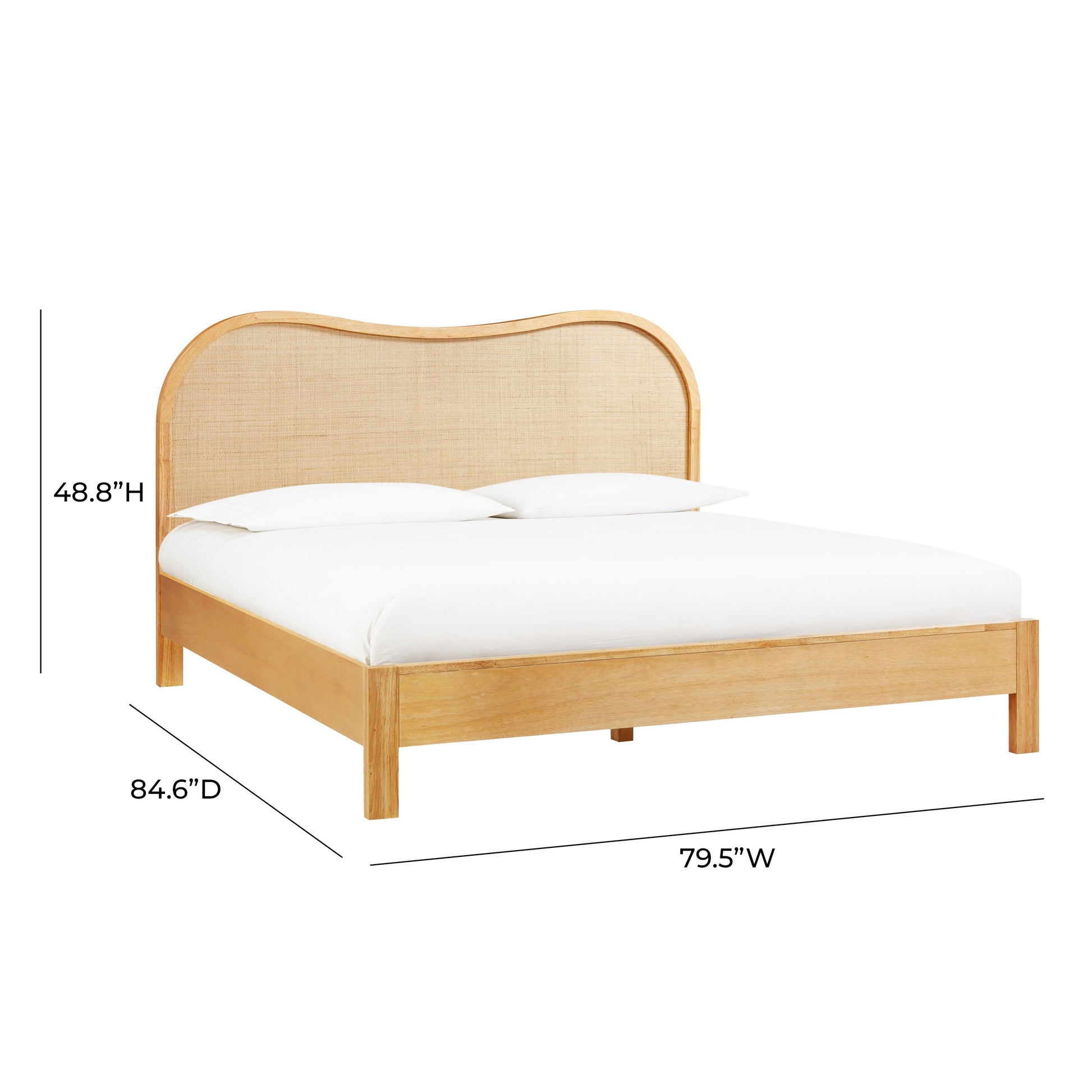 Grappa Natural Wood Raffia Bed by TOV B54347