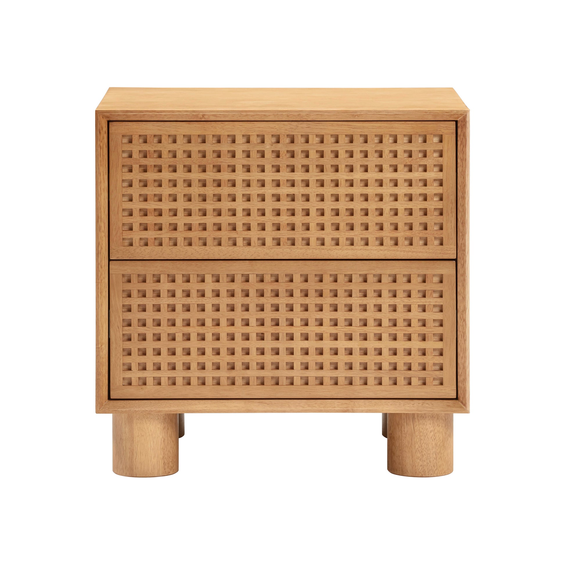 Miles 22 Natural Wood 2 Drawer Nightstand by TOV B54348