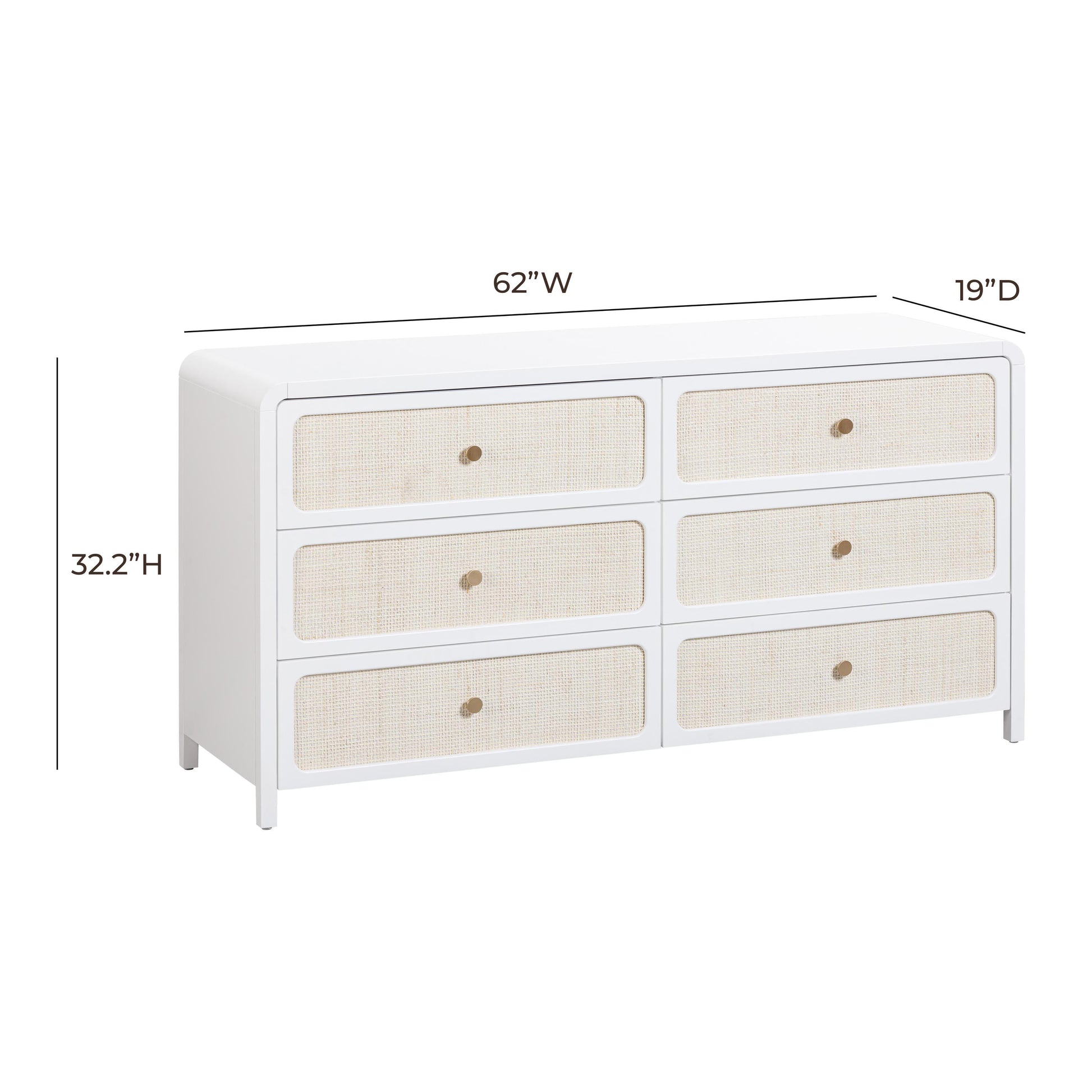 Patty 62 Rattan 6 Drawer Dresser by TOV B54354