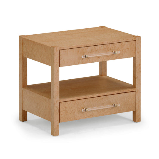 Brandyss 26" Burl 2-Drawer Nightstand Birdseye Maple by Tov Furniture