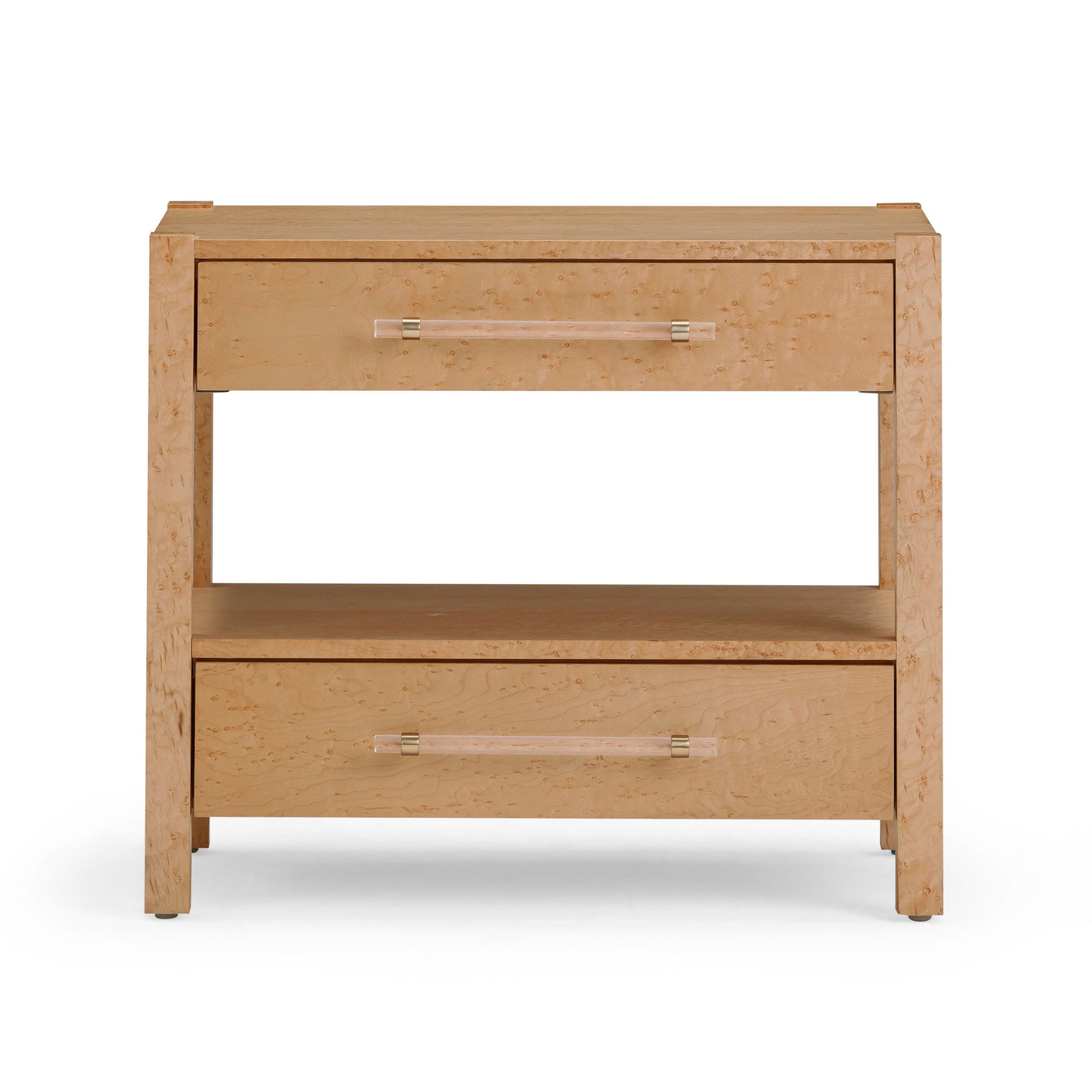 Brandyss 26" Burl 2-Drawer Nightstand Birdseye Maple by Tov Furniture