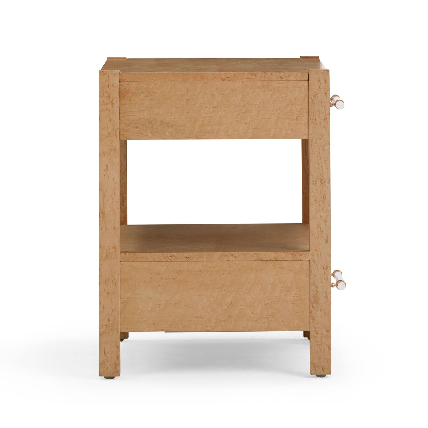 Brandyss 26" Burl 2-Drawer Nightstand Birdseye Maple by Tov Furniture
