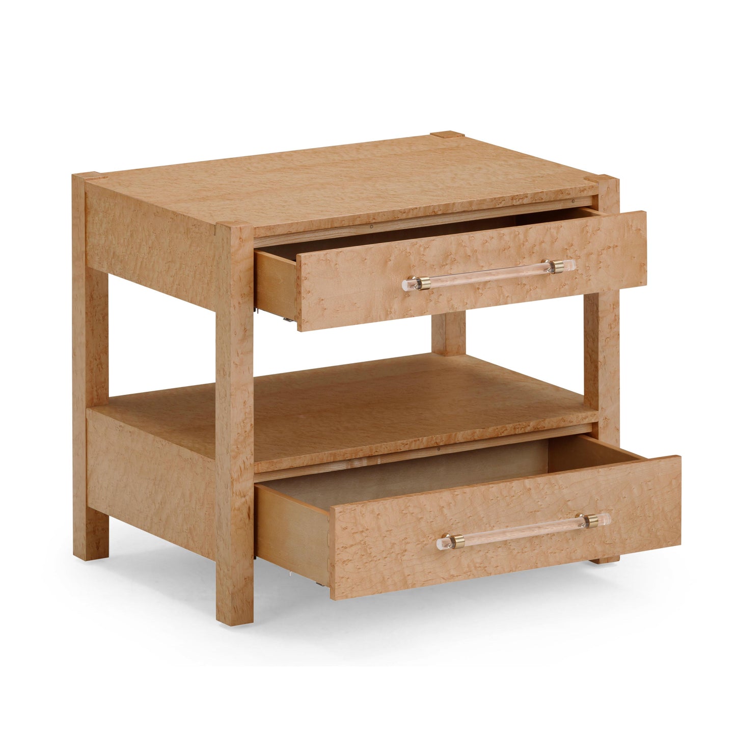 Brandyss 26" Burl 2-Drawer Nightstand Birdseye Maple by Tov Furniture