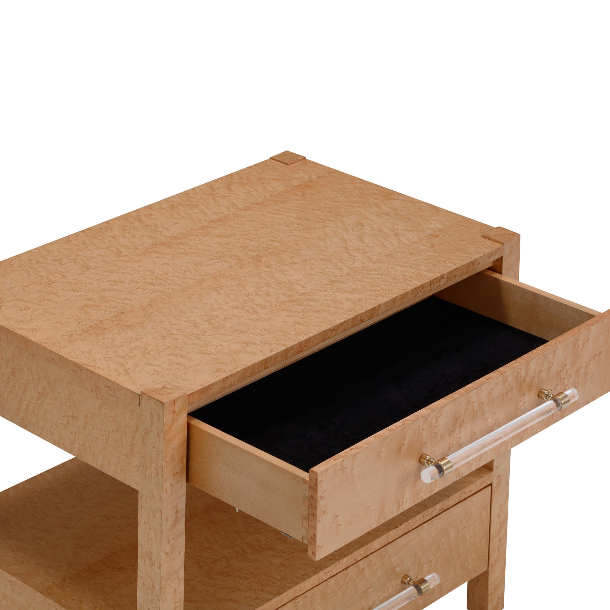Brandyss 26" Burl 2-Drawer Nightstand Birdseye Maple by Tov Furniture