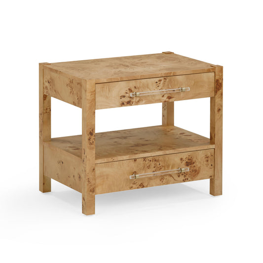 Brandyss 26" Burl 2-Drawer Nightstand Honey by Tov Furniture