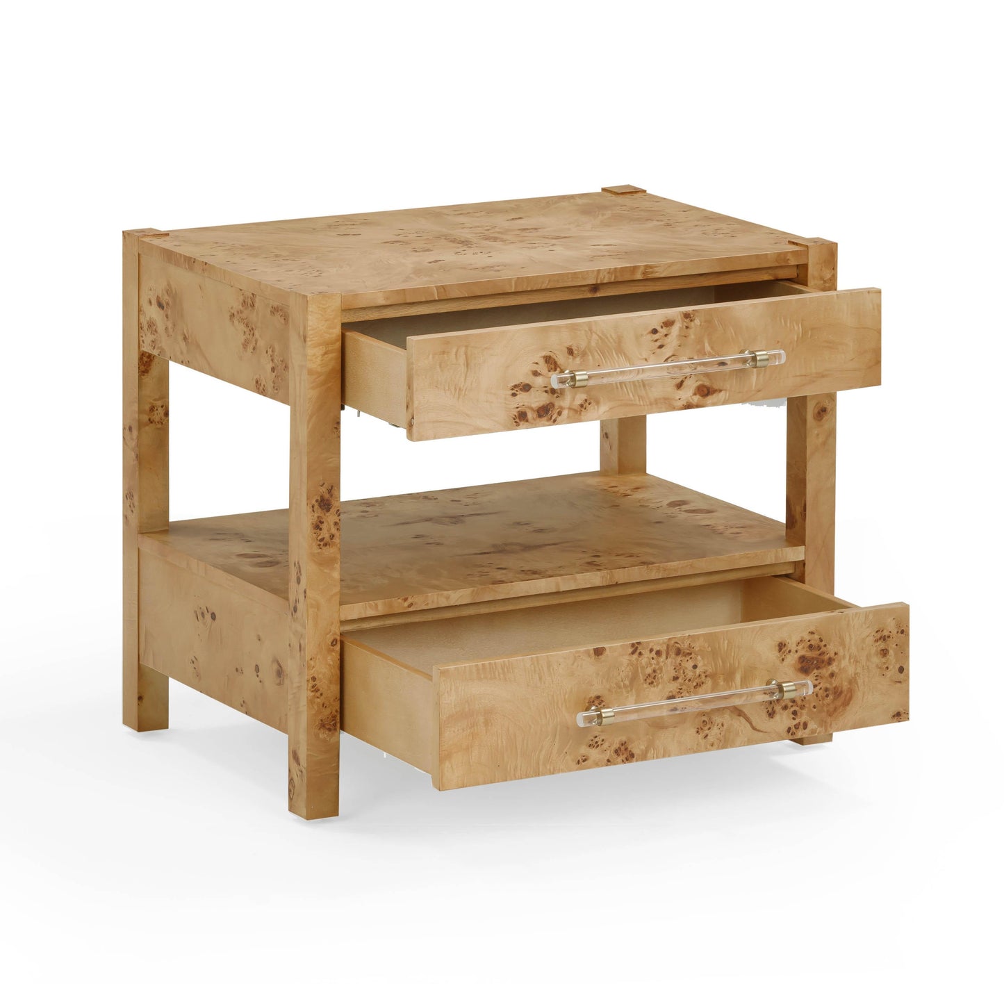 Brandyss 26 Burl 2 Drawer Nightstand by TOV B54387