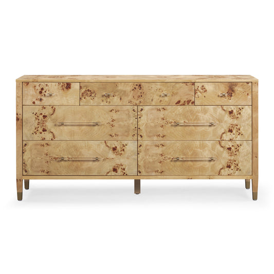 Brandyss 62" Burl 7-Drawer Dresser Natural by Tov Furniture