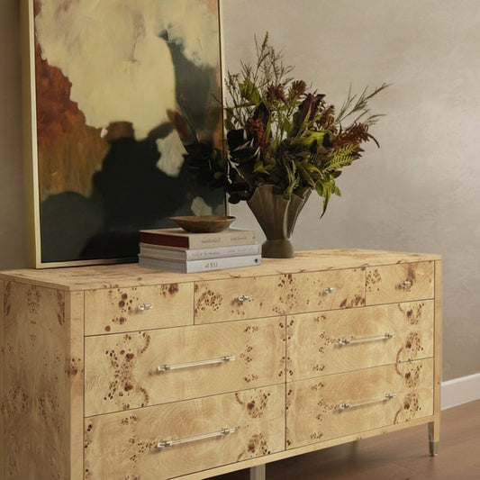 Brandyss 62" Natural Burl 7-Drawer Dresser by TOV Furniture – photo 2 of 9