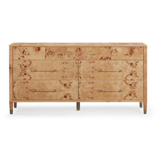 Brandyss 62" Burl 7-Drawer Dresser Honey by Tov Furniture
