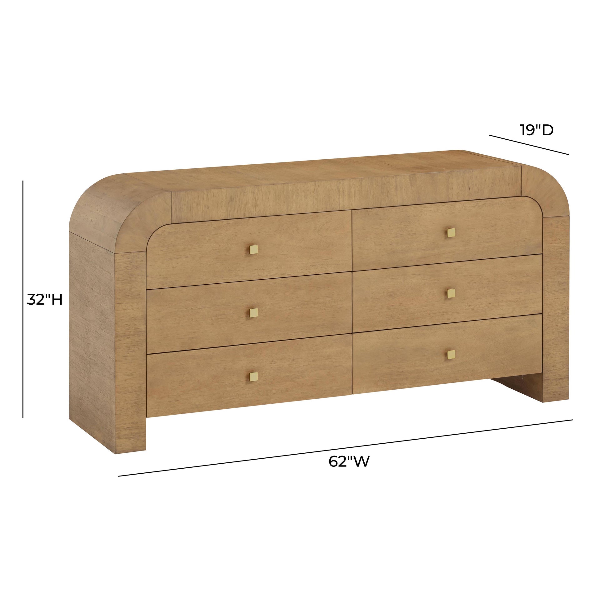 Hump 62 Arched 6 Drawer Dresser by TOV B54398