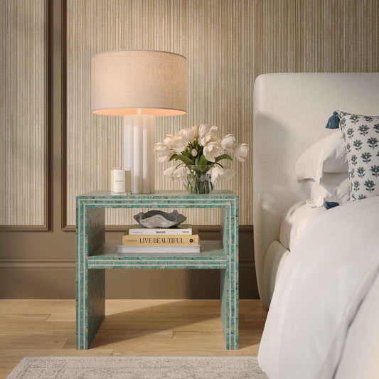Derry Blue Capiz Shell Nightstand by TOV Furniture – photo 2 of 9