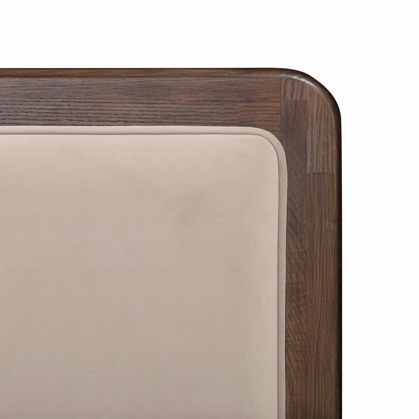 Hella Contract-Grade Velvet and Ash Wood Taupe Queen Bed by Tov Furniture