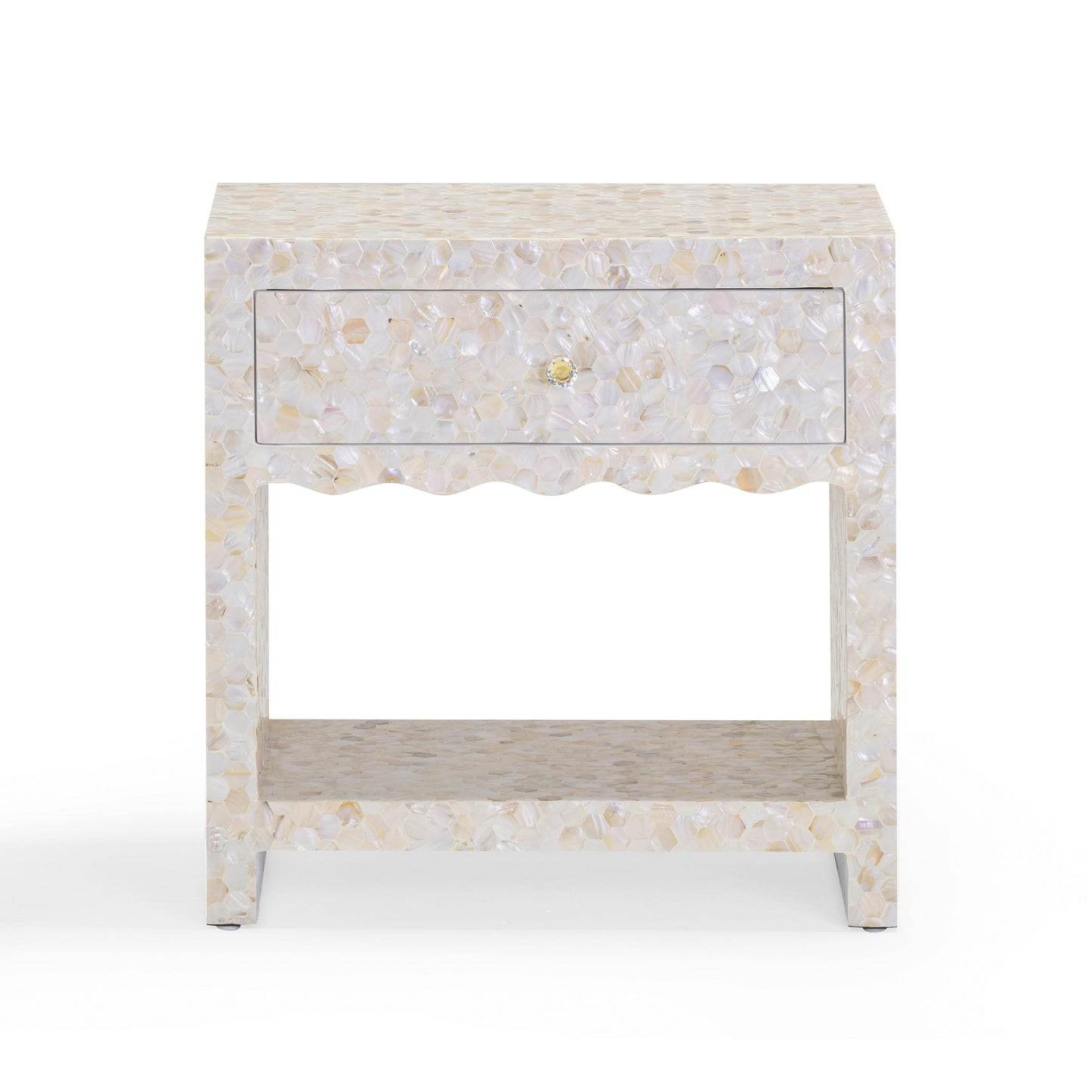 Piara 22 Natural Mother Of Pearl Inlaid Nightstand With Drawer by TOV B54464