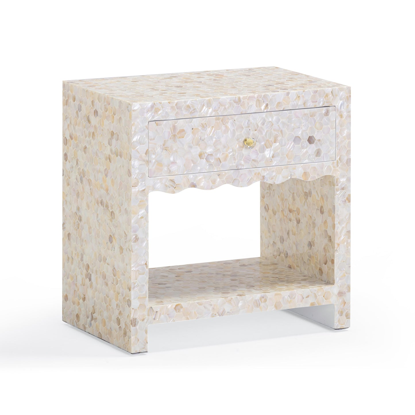 Piara 22 Natural Mother Of Pearl Inlaid Nightstand With Drawer by TOV B54464