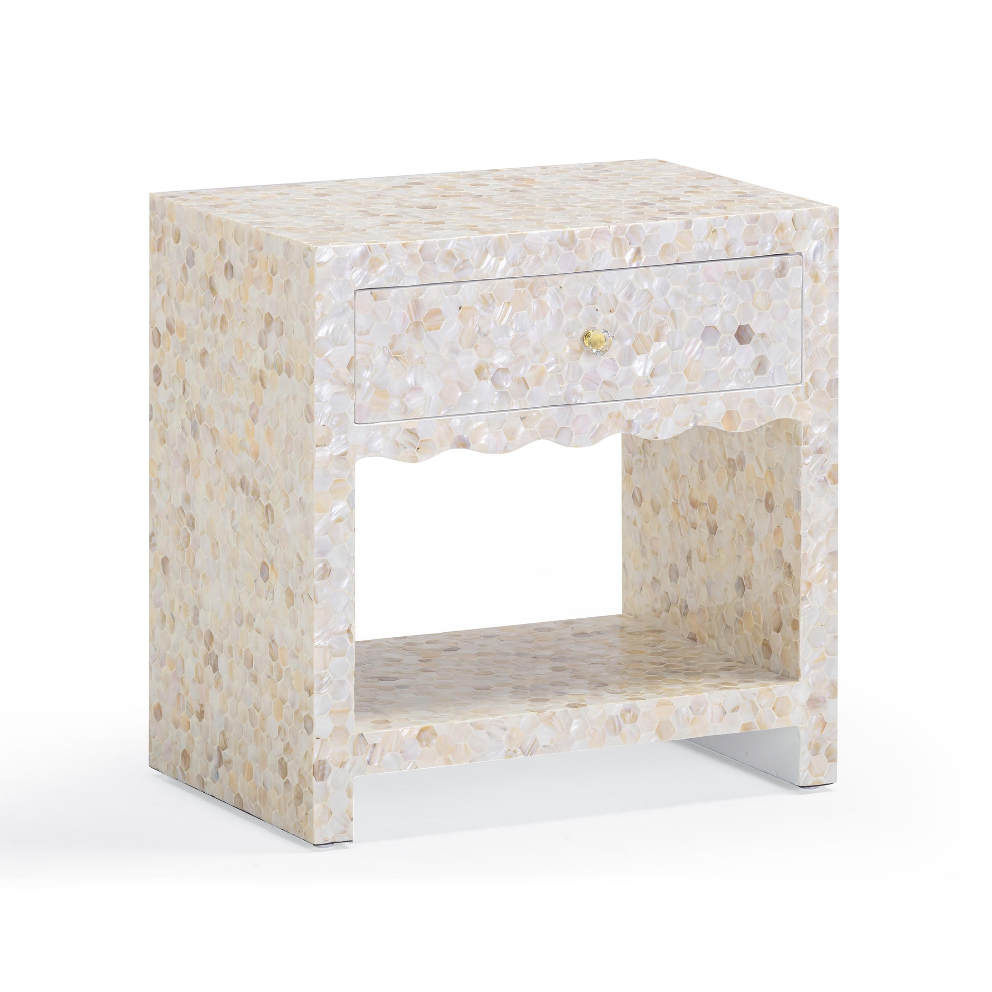 Piara 22 Natural Mother Of Pearl Inlaid Nightstand With Drawer by TOV B54464