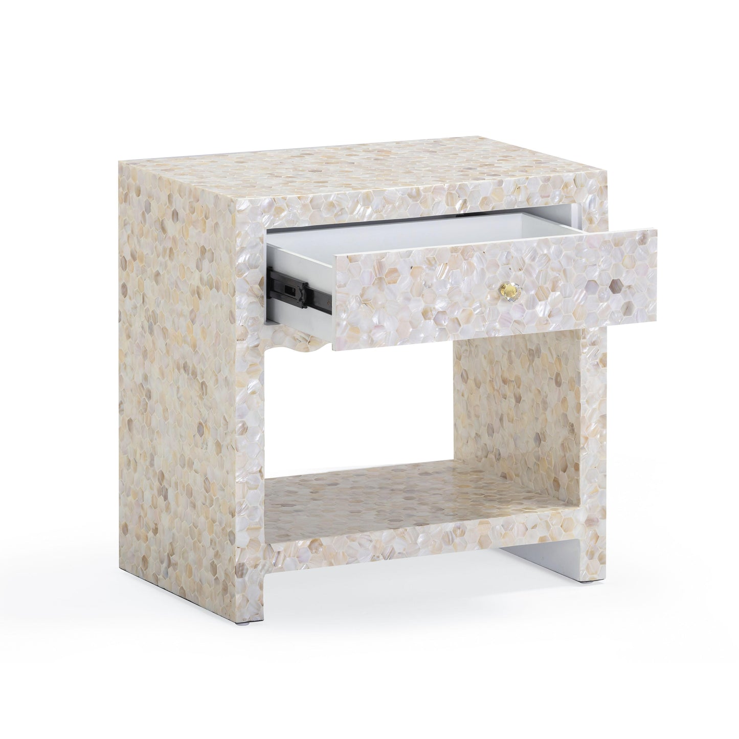 Piara 22 Natural Mother Of Pearl Inlaid Nightstand With Drawer by TOV B54464