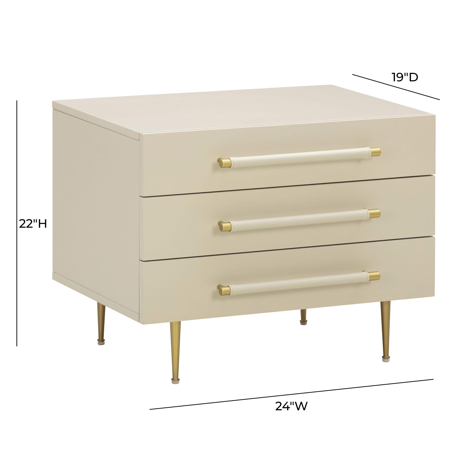 Trident 28 3 Drawer Nightstand by TOV B44075