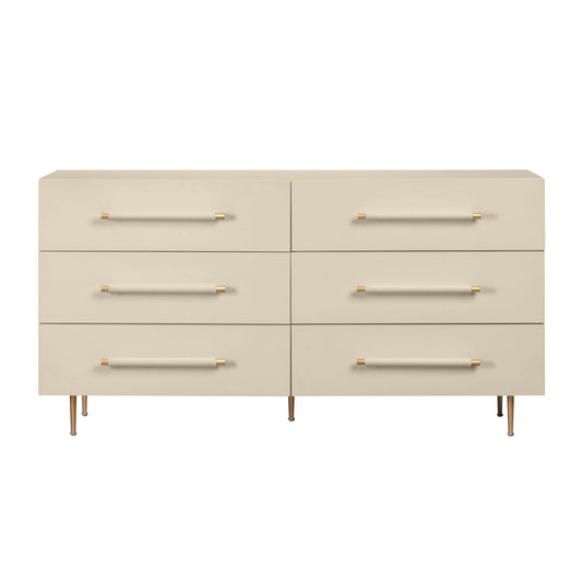 Trident 62" 6-Drawer Dresser Taupe by Tov Furniture