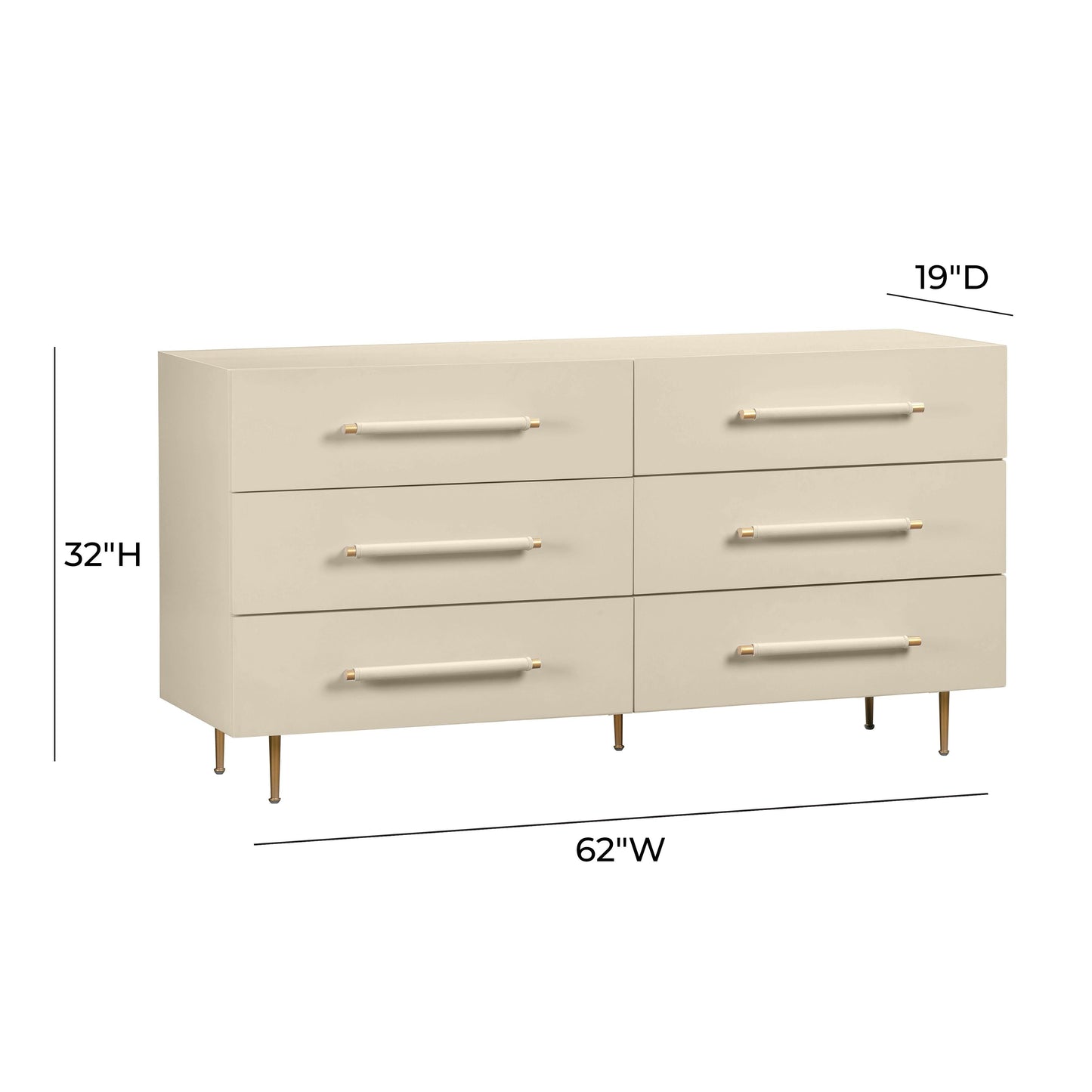 Trident 62 6 Drawer Dresser by TOV B44096