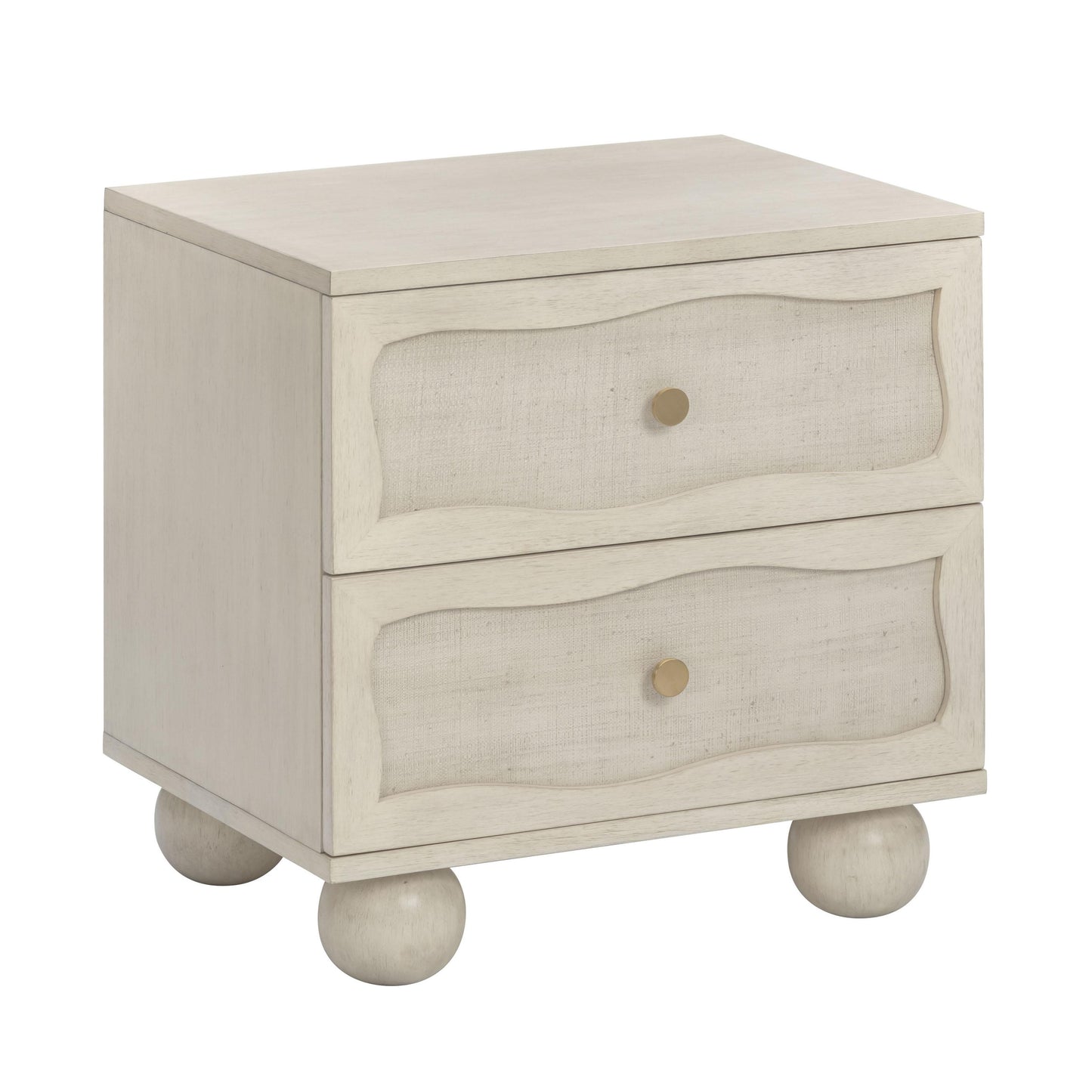 Grappa 22 Wood Raffia Wavy 2 Drawer Nightstand by TOV B54520