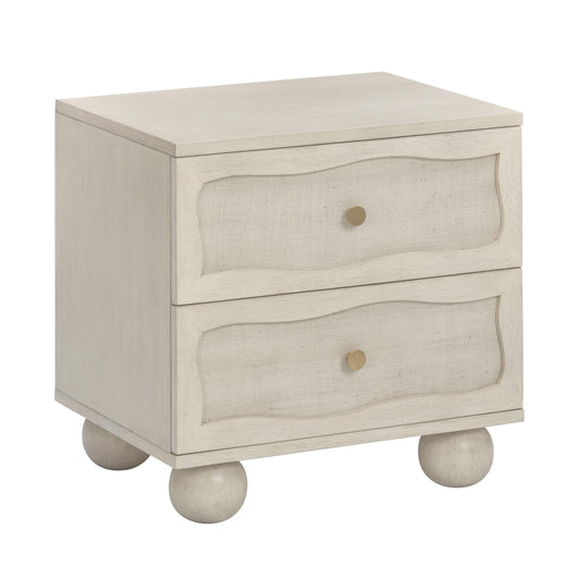 Grappa 22 Wood Raffia Wavy 2 Drawer Nightstand by TOV B54520