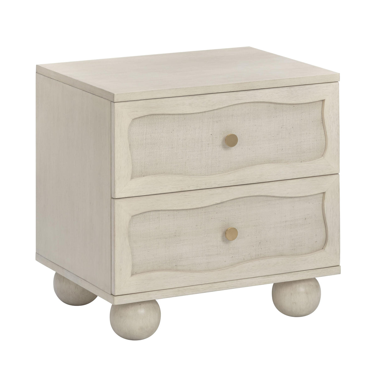 Grappa Whitewashed Wood & Raffia Wavy Nightstand by TOV Furniture – photo 1 of 10