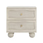 Grappa 22 Wood Raffia Wavy 2 Drawer Nightstand by TOV B54344