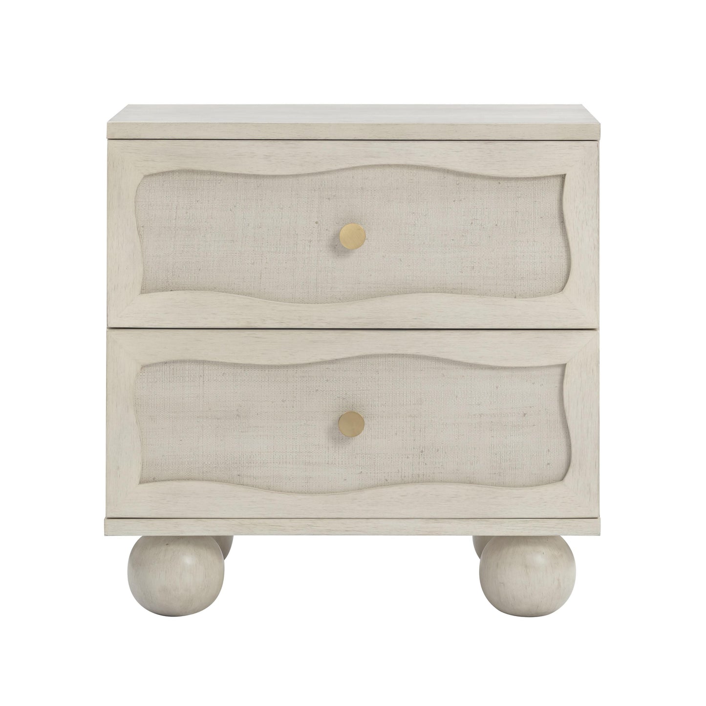 Grappa 22 Wood Raffia Wavy 2 Drawer Nightstand by TOV B54344