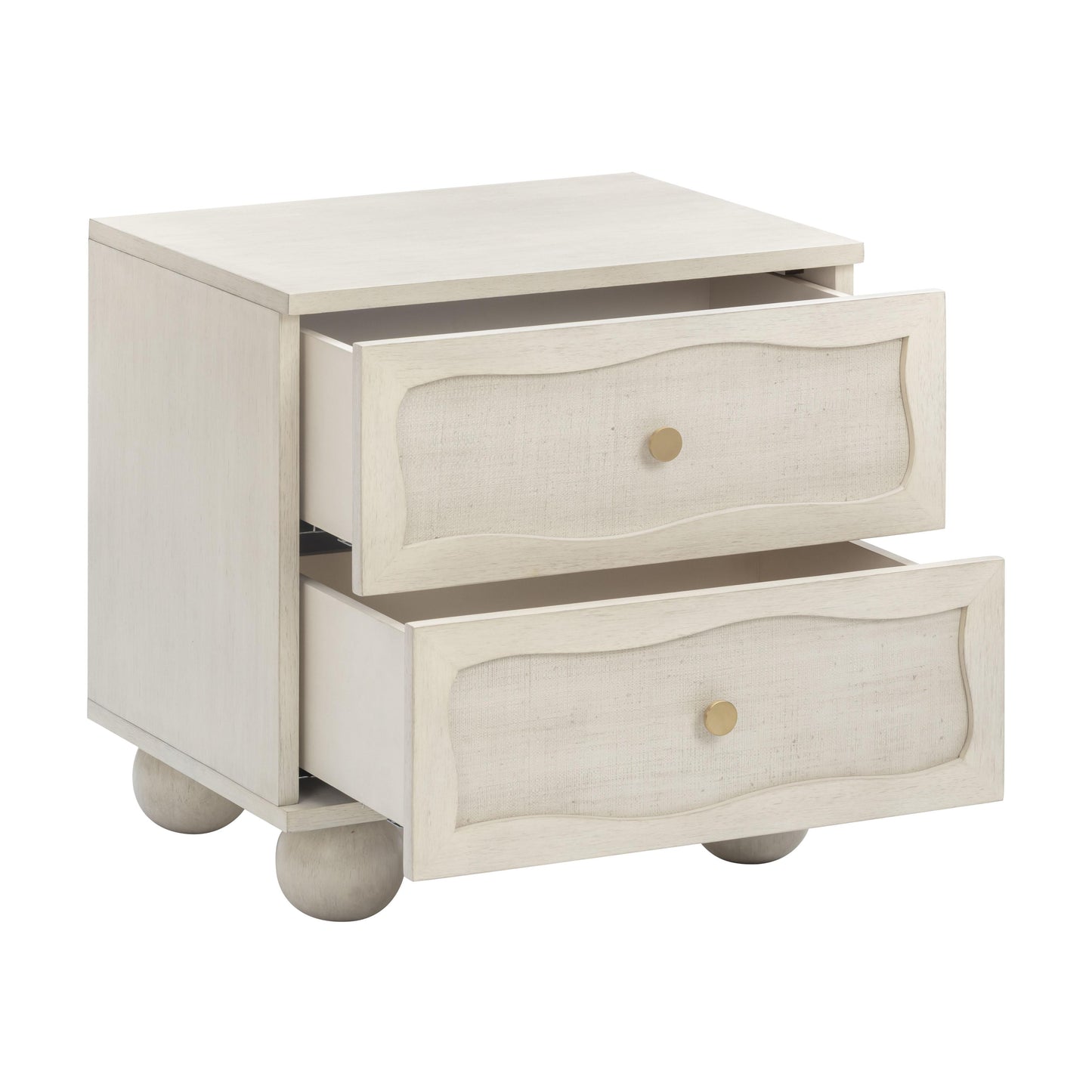 Grappa 22 Wood Raffia Wavy 2 Drawer Nightstand by TOV B54520