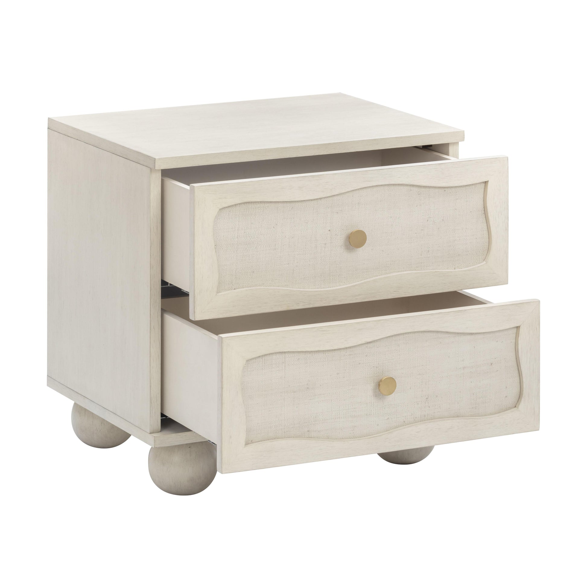 Grappa 22 Wood Raffia Wavy 2 Drawer Nightstand by TOV B54520