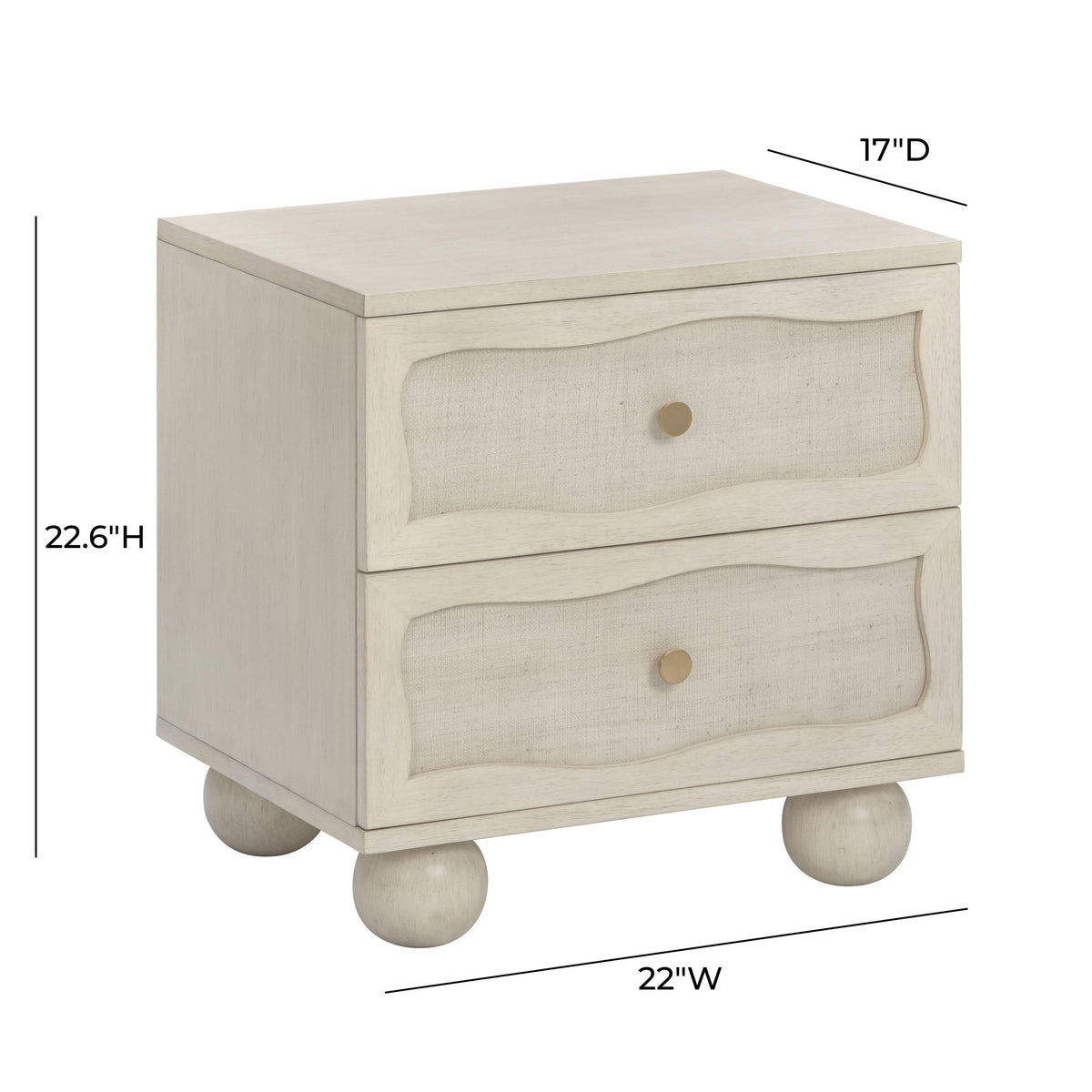 Grappa Whitewashed Wood & Raffia Wavy Nightstand by TOV Furniture – photo 8 of 10