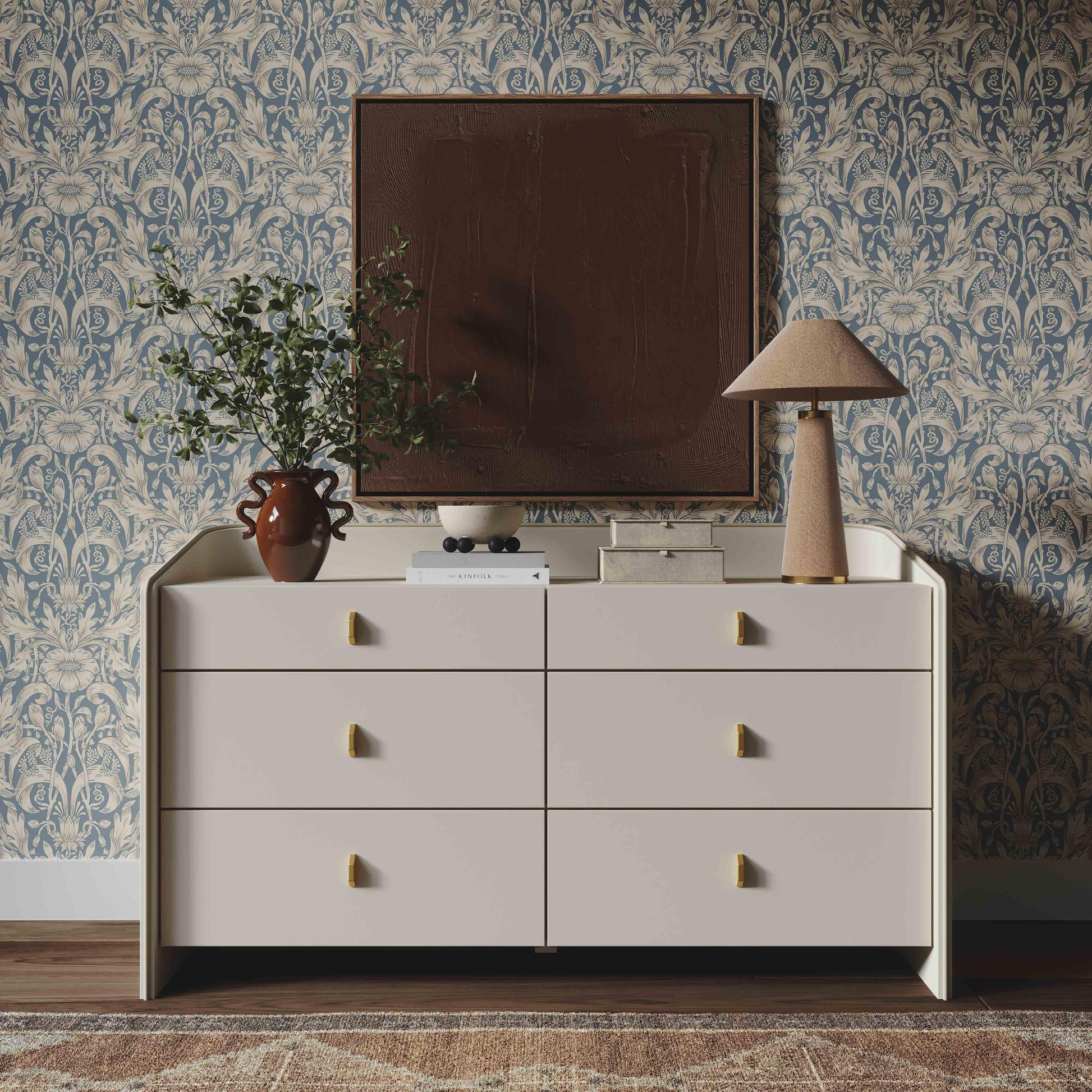 Collins 56" Cream 6-Drawer Dresser Cream by Tov Furniture