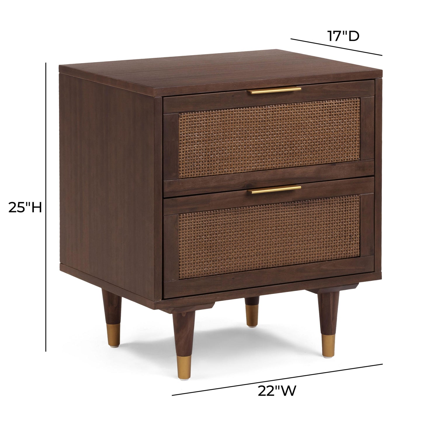Sierra 22 Cane 2 Drawer Nightstand by TOV B54554