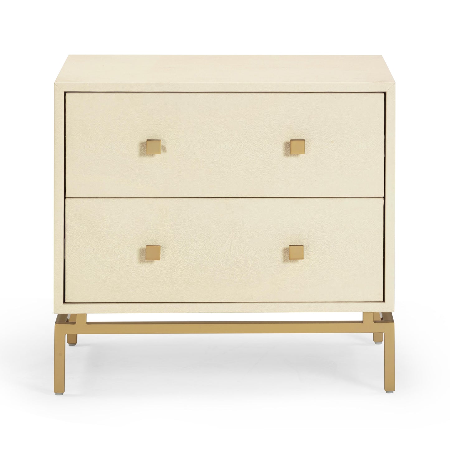 Pesce 25" Shagreen 2 Drawer Nightstand Cream by Tov Furniture