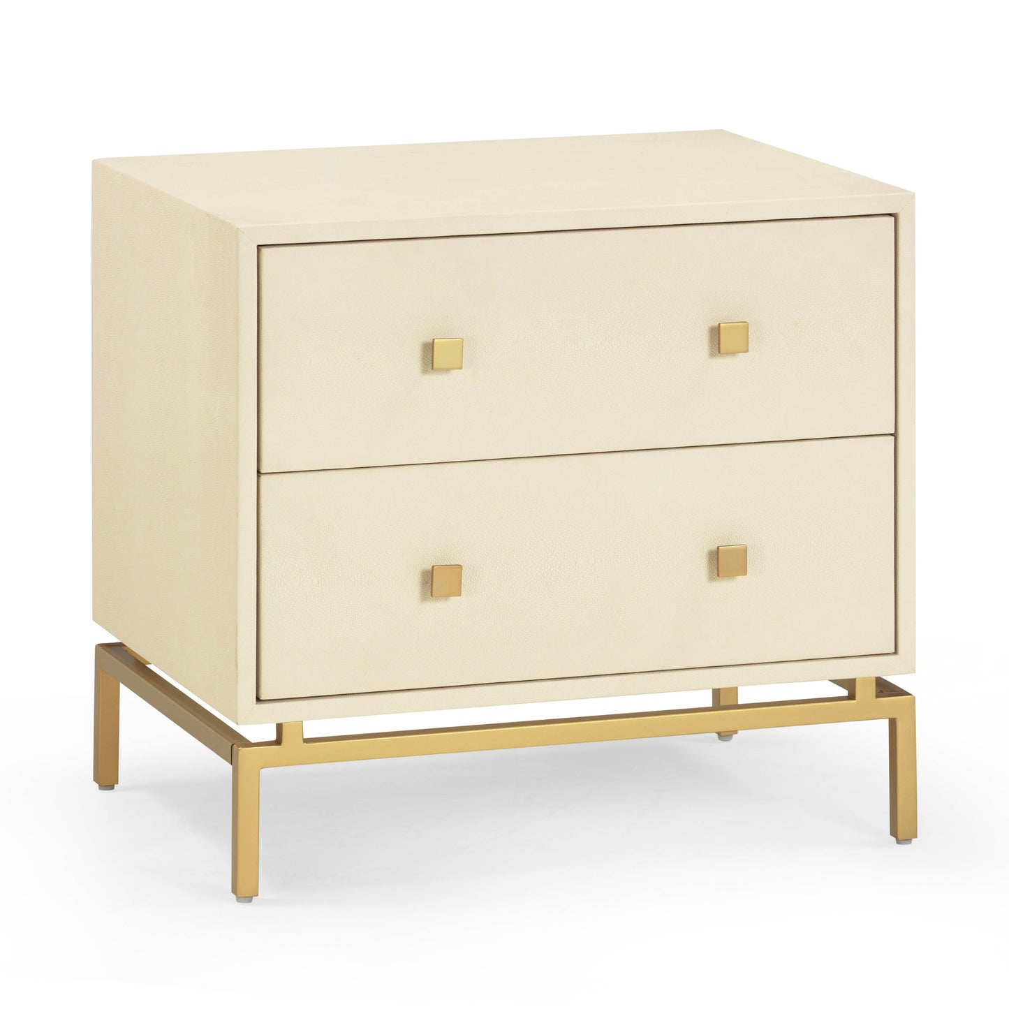 Pesce 25" Shagreen 2 Drawer Nightstand Cream by Tov Furniture