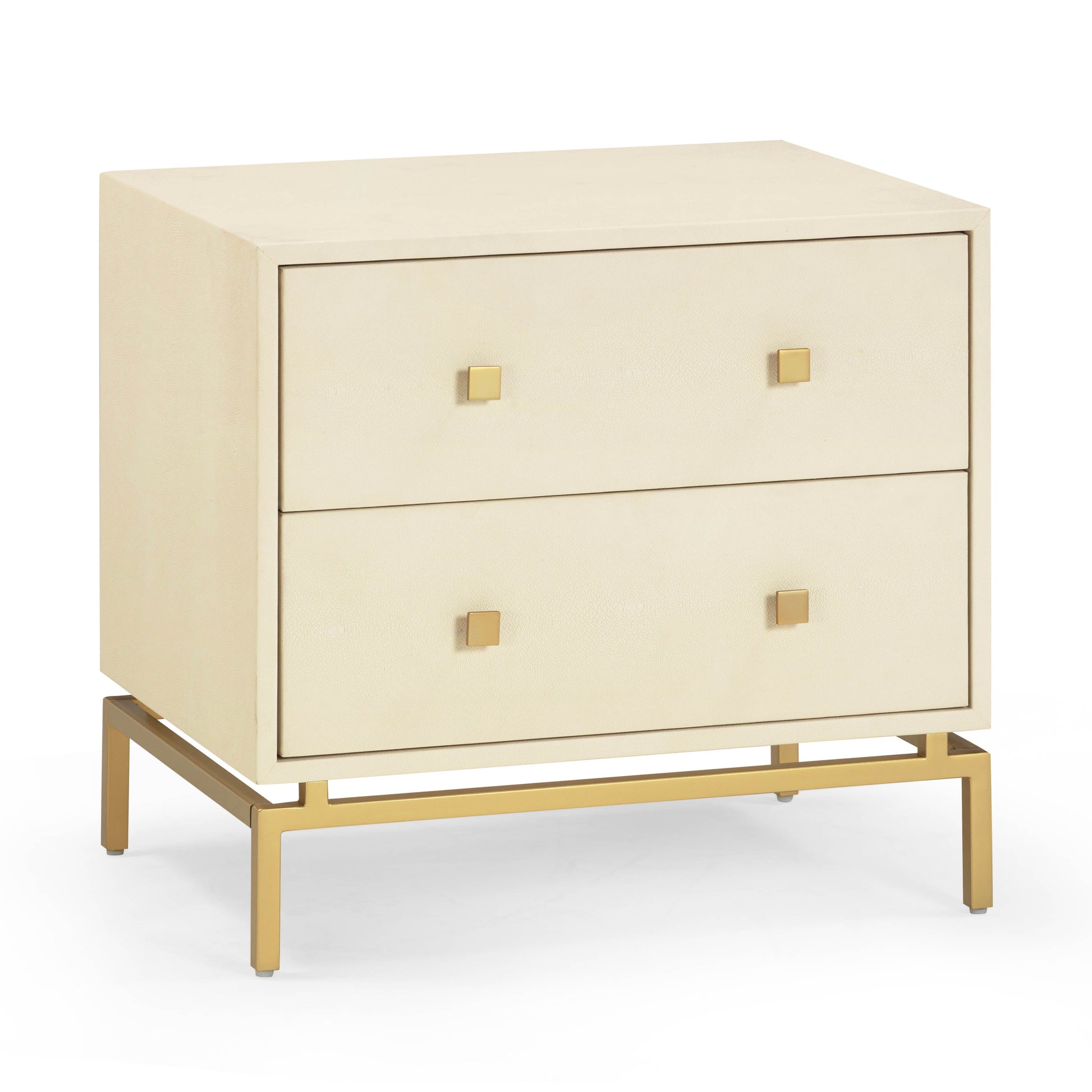 Pesce 25" Shagreen 2 Drawer Nightstand Cream by Tov Furniture