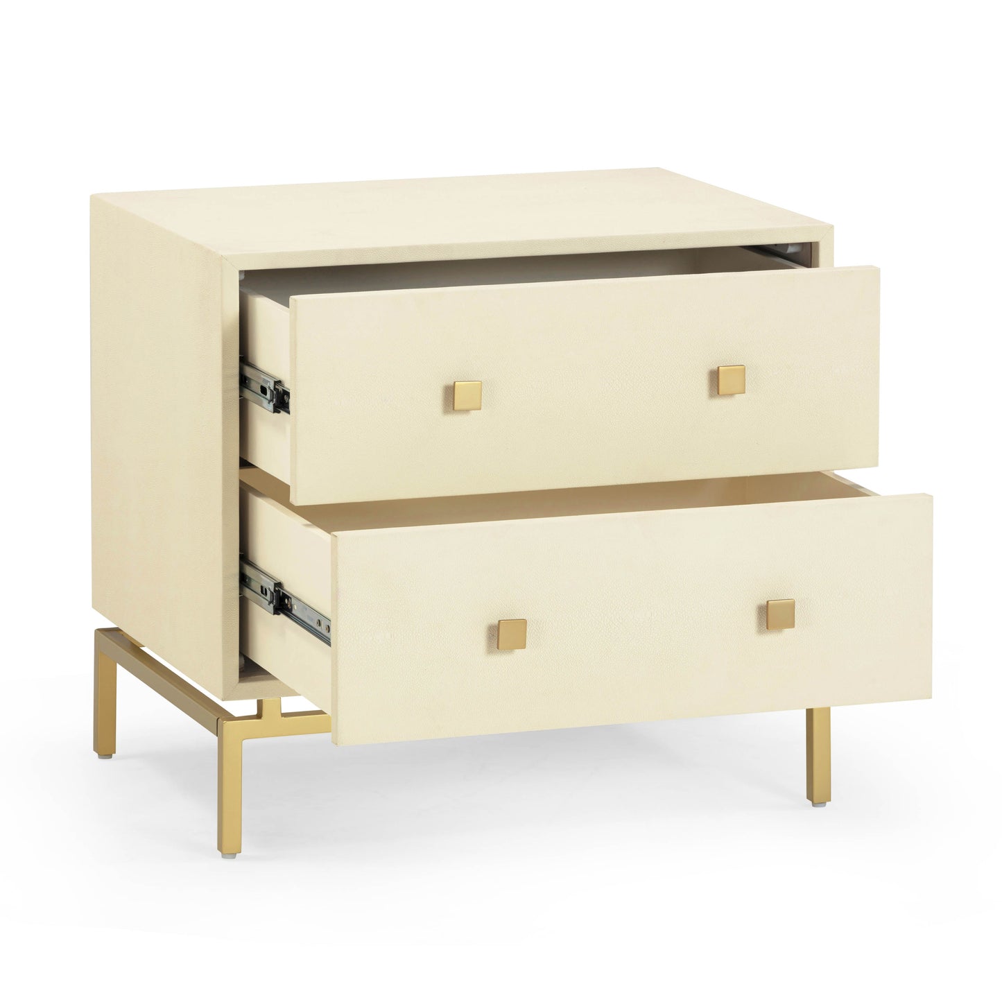 Pesce 25" Shagreen 2 Drawer Nightstand Cream by Tov Furniture