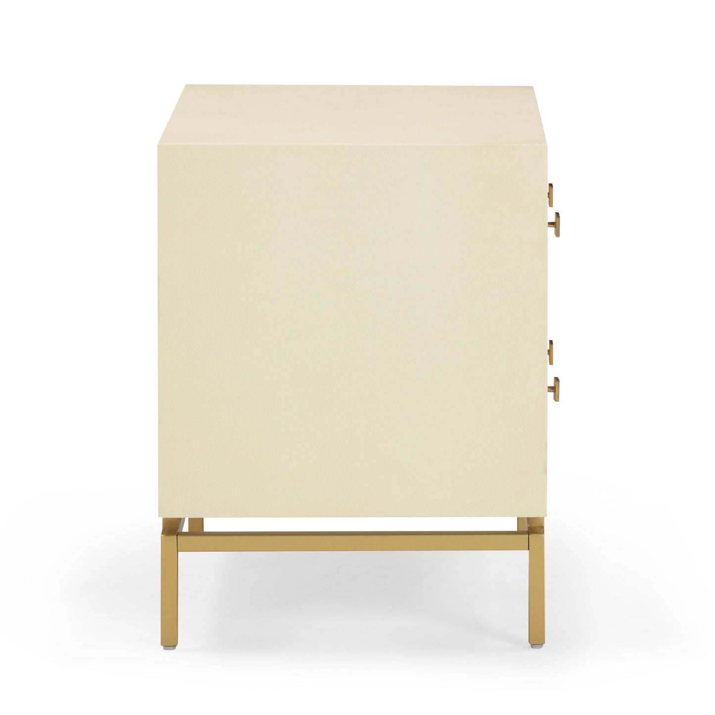 Pesce 25" Shagreen 2 Drawer Nightstand Cream by Tov Furniture