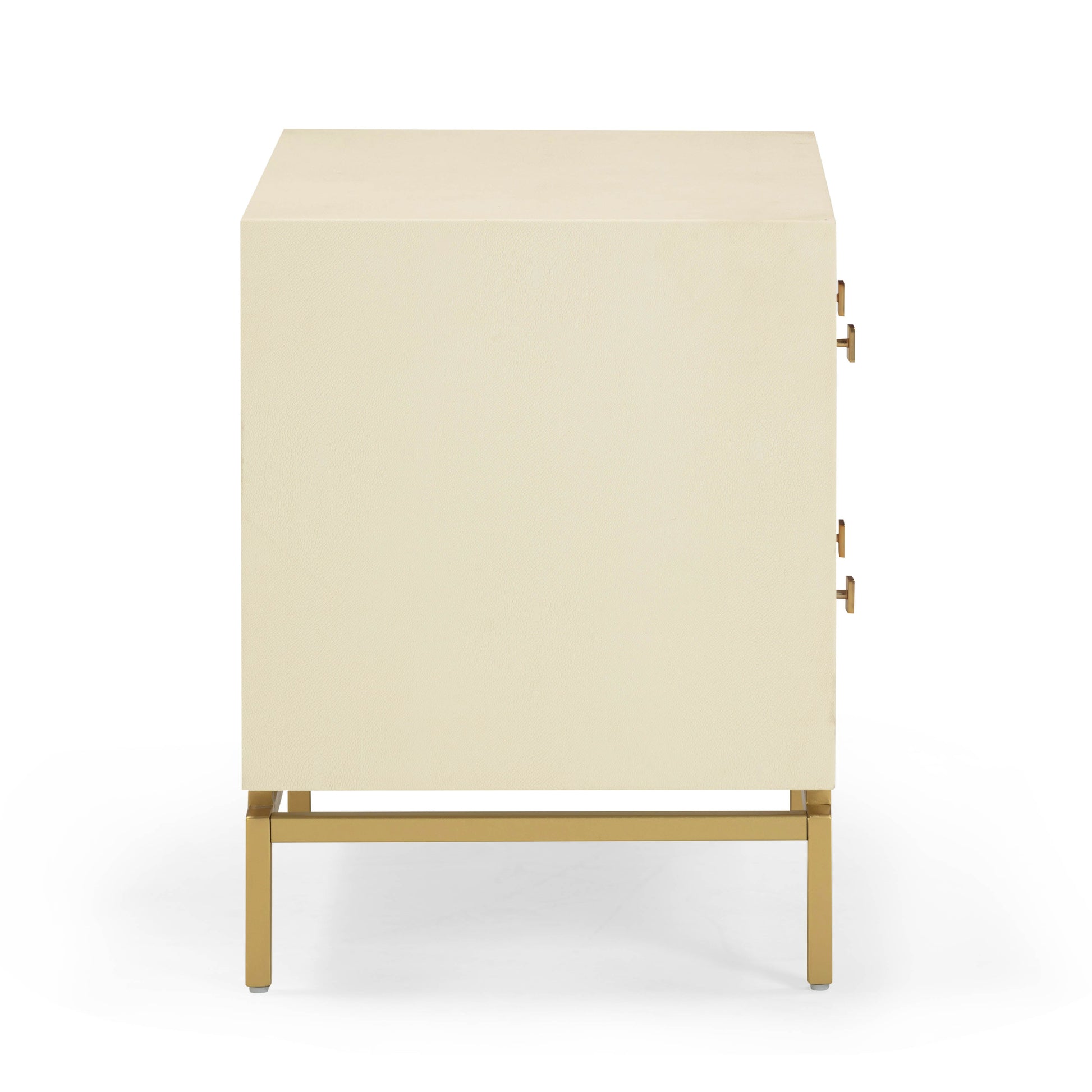 Pesce 25" Shagreen 2 Drawer Nightstand Cream by Tov Furniture