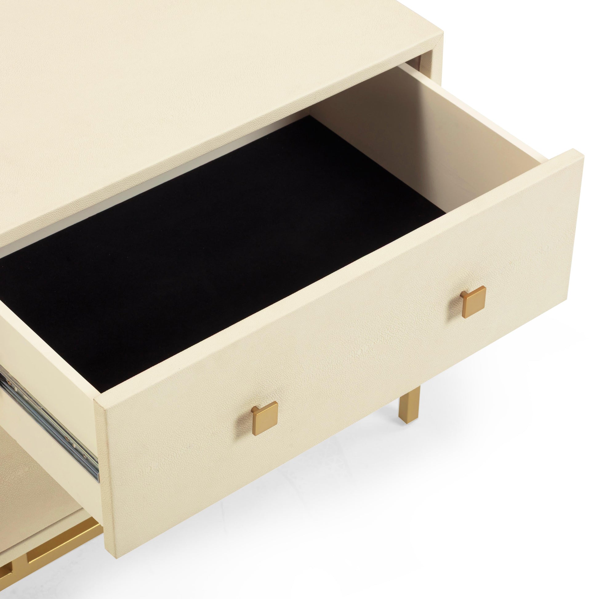 Pesce 25" Shagreen 2 Drawer Nightstand Cream by Tov Furniture