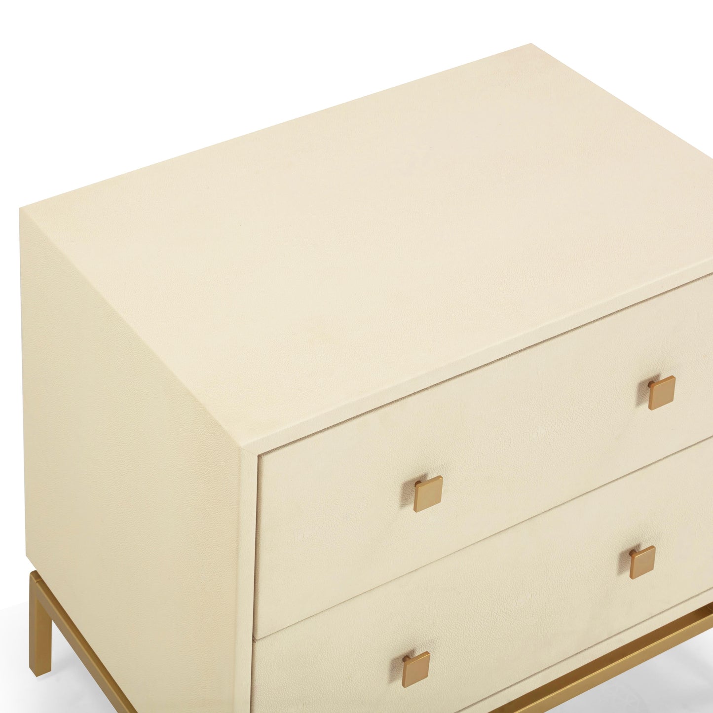 Pesce 25" Shagreen 2 Drawer Nightstand Cream by Tov Furniture