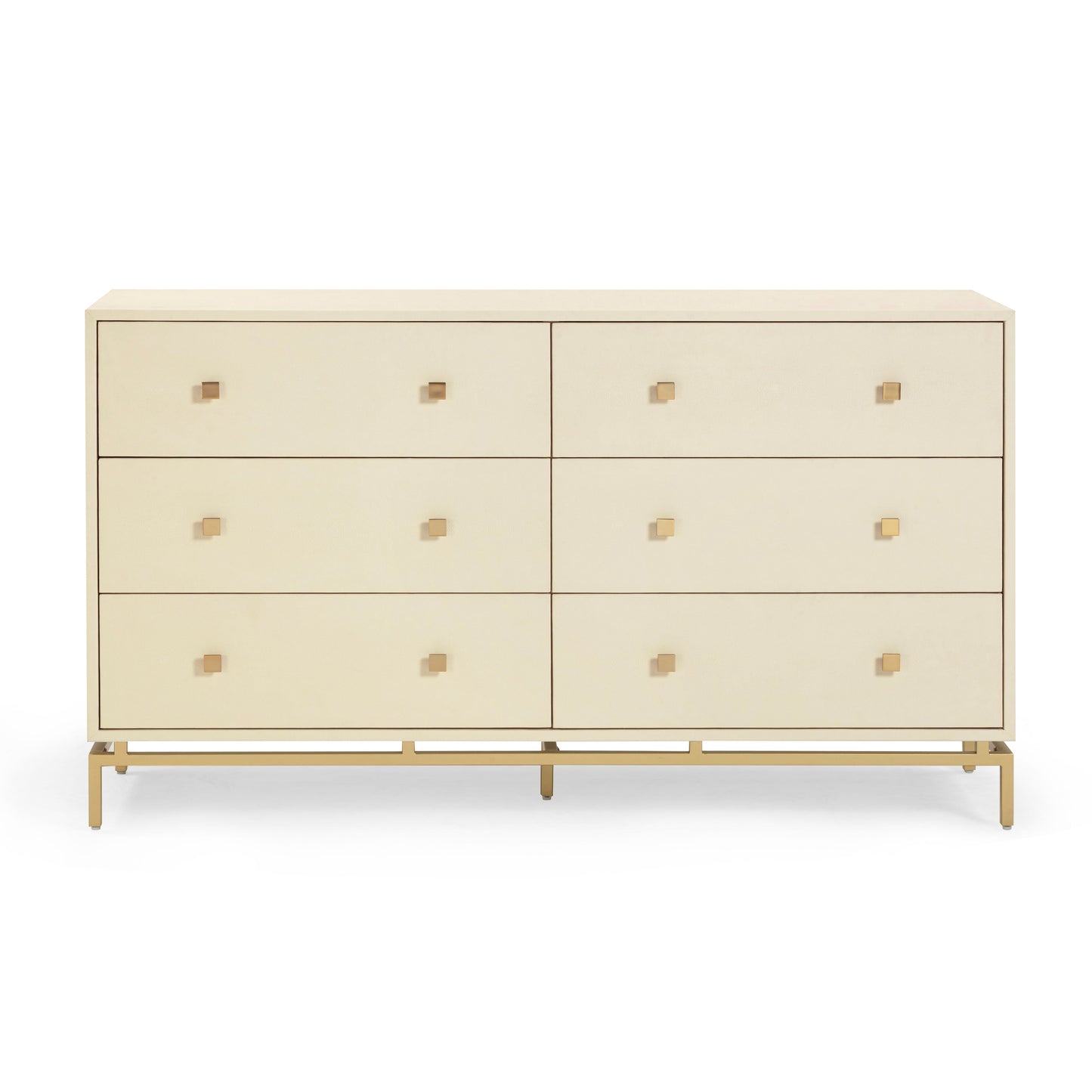 Pesce 57" Shagreen 6 Drawer Dresser Cream by Tov Furniture